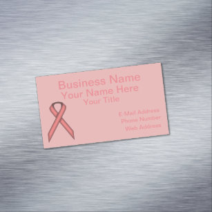 Pink Standard Ribbon Magnetic Business Card