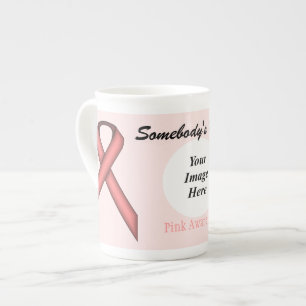 Pink Standard Ribbon Template by Kenneth Yoncich Bone China Mug