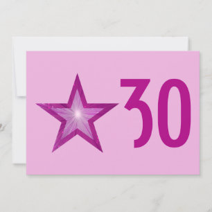 Pink Star 'Age' birthday invitation pale pink