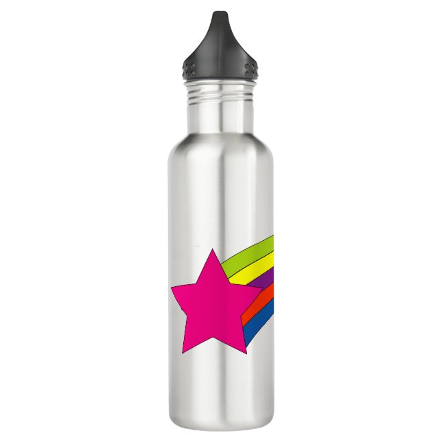 Pink Star and Rainbow 710 Ml Water Bottle (Left)