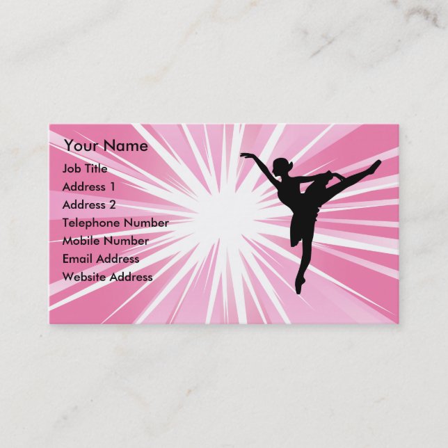 Pink Star Ballerina Business Card (Front)
