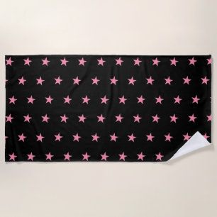 Pink Star Beach Towel
