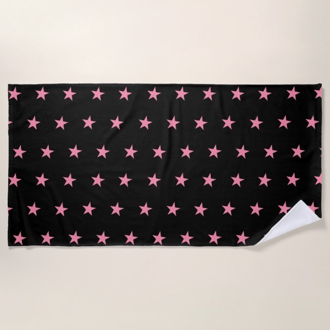 Pink Star Beach Towel (Front)