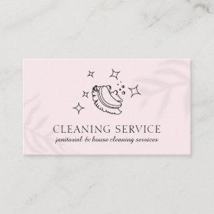 Pink Star Bubble Cleaning Brush Janitorial Maid Business Card