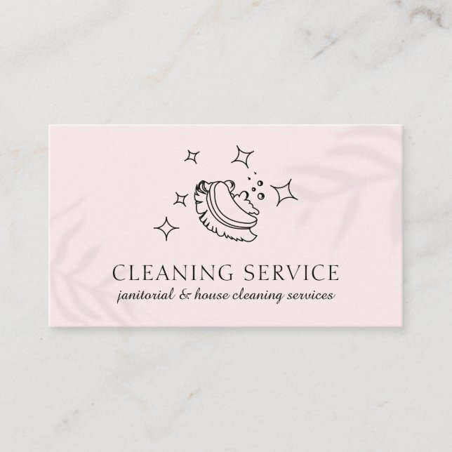 Pink Star Bubble Cleaning Brush Janitorial Maid Business Card (Front)
