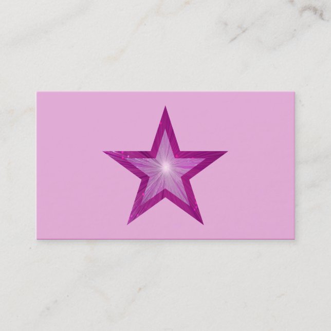 Pink Star business card template pale pink (Front)
