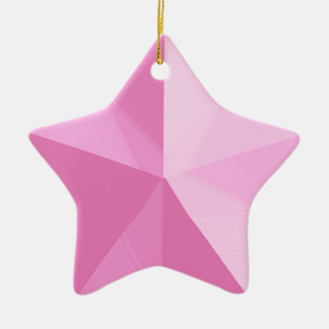 Pink Star Christmas Ornament Customisable Template (Front)