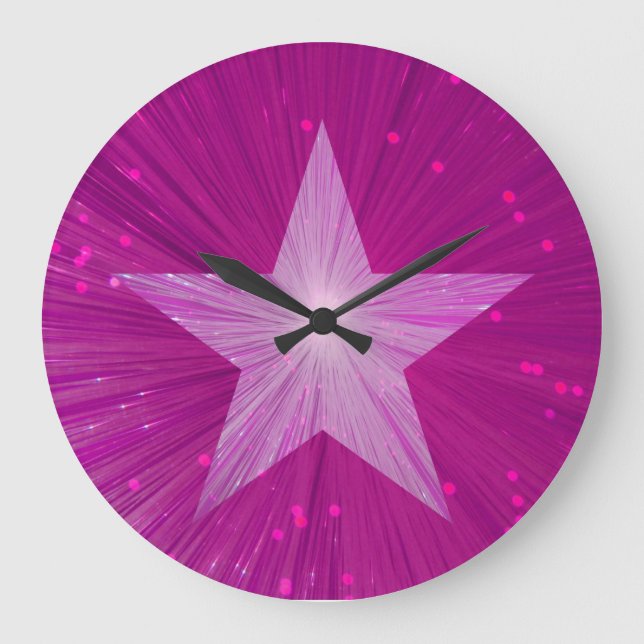 Pink Star clock round (Front)