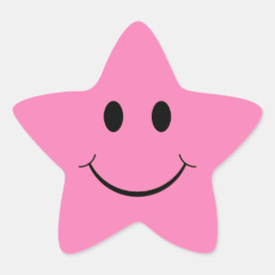 Pink Star Face Stickers
