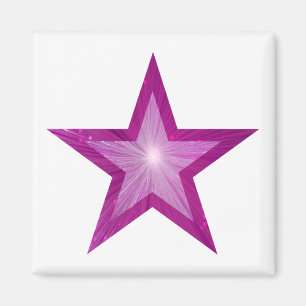 Pink Star fridge magnet square white