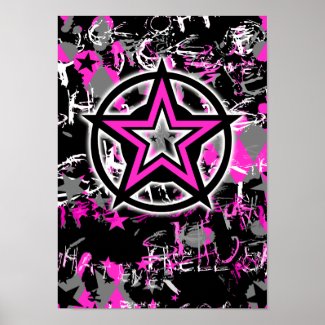 Pink Star Graphic Poster