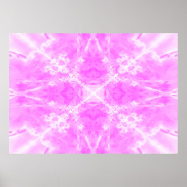 Pink star kaleidoscope pattern poster (Front)