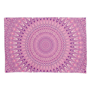 Pink star mandala pillowcase