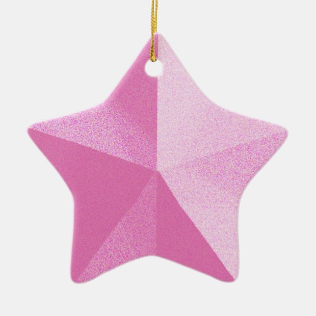 Pink Star Ornament Customisable Template (Front)