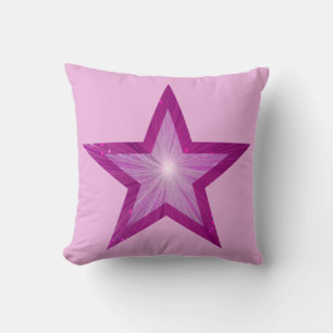 Pink Star pale pink square pink back Cushion