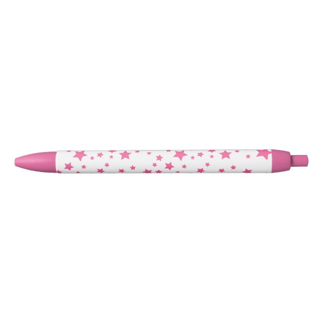 Pink Star Pattern Black Ink Pen (Front)