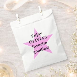 Pink Star Personalised Candy Favour Party Bags