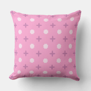 Pink Star Petal Dot Pattern Cushion