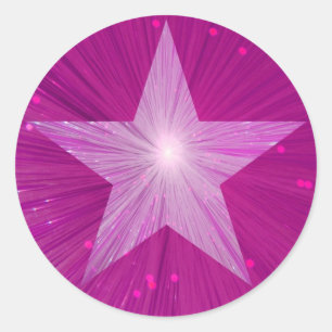 Pink Star round sticker
