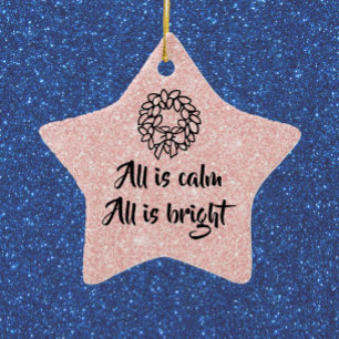 Pink, Star Silent Night Theme Ornament