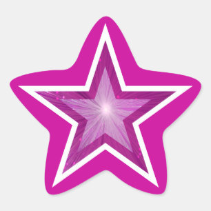 Pink Star star-shape sticker pink