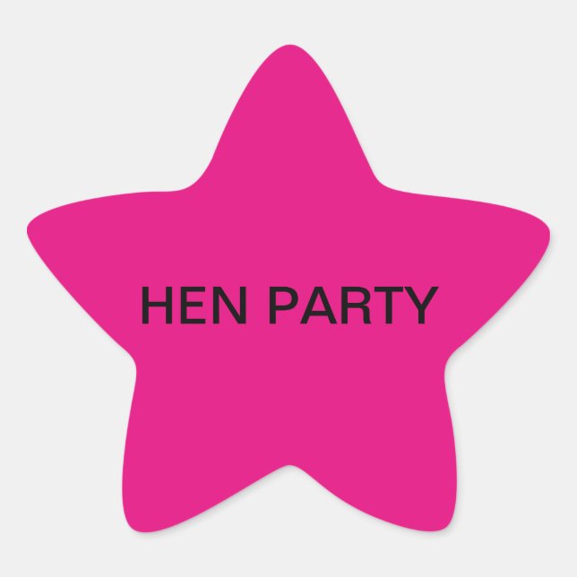 Pink Star Stickers Hen Party (Front)
