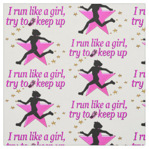 PINK STAR TRACK AND FIELD CHAMPION FABRIC