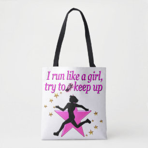 PINK STAR TRACK AND FIELD CHAMPION TOTE BAG