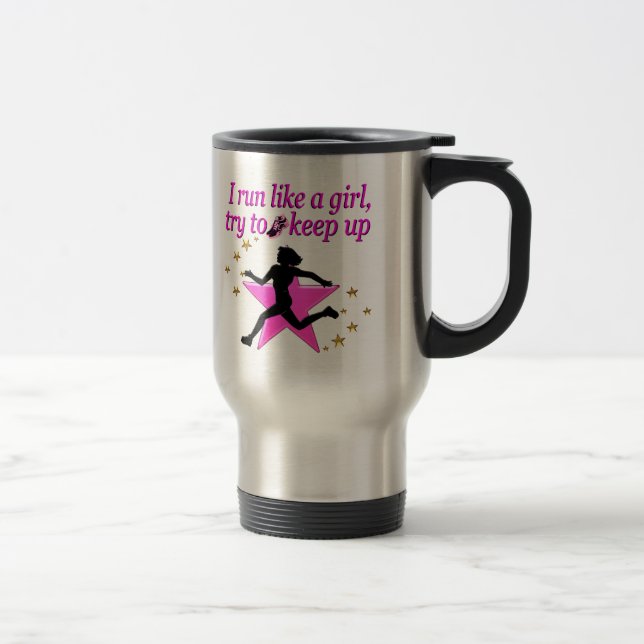 PINK STAR TRACK AND FIELD CHAMPION TRAVEL MUG (Right)