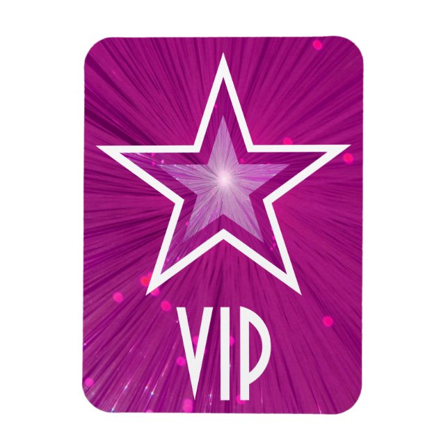 Pink Star 'VIP' flexible magnet (Vertical)