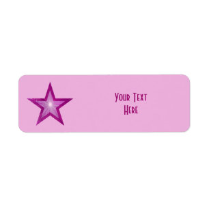 Pink Star 'Your Text' label small pale pink