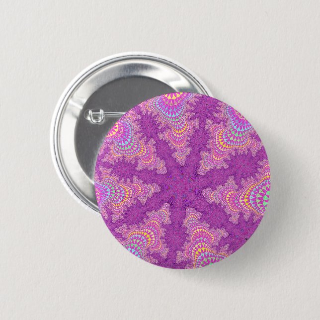 Pink Starburst 6 Cm Round Badge (Front & Back)