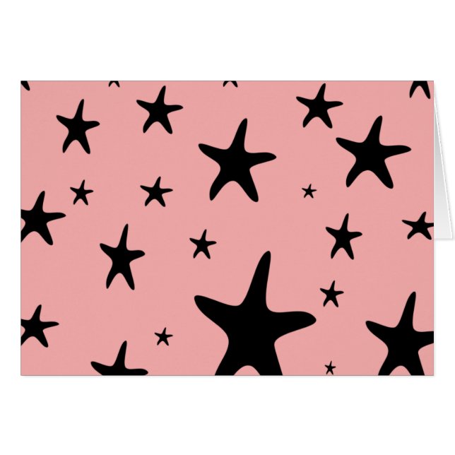 Pink Starfish Blank Card (Front Horizontal)