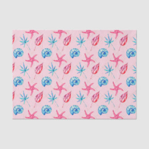 Pink Starfish & Blue Shell (Design 83 Pink Series) Tissue Paper