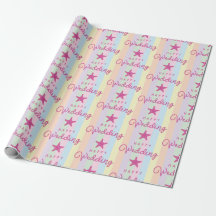 Pink Starfish Happy Wedding Colourful Striped Beac