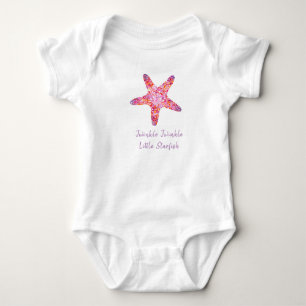 Pink Starfish One-Piece Baby Bodysuit