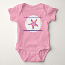 Pink Starfish One piece baby bodysuit