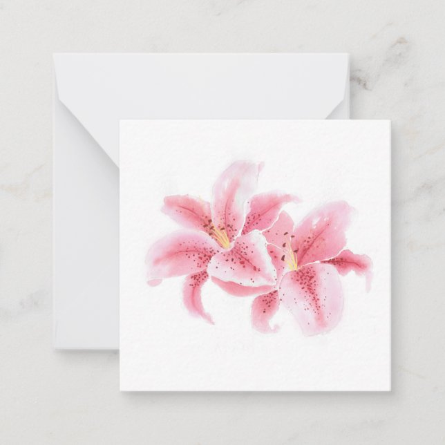 Pink Stargazer Lilies Card (Front)