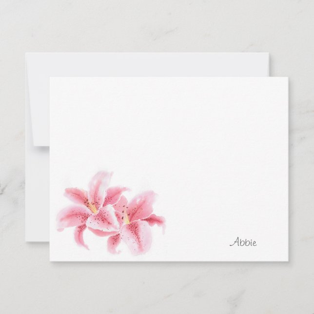 Pink Stargazer Lilies Card (Front)