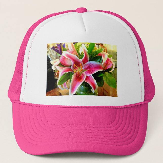 pink stargazer lily hat (Front)