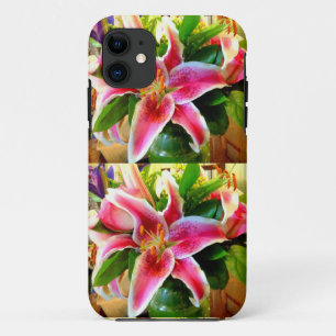 pink stargazer lily phone case