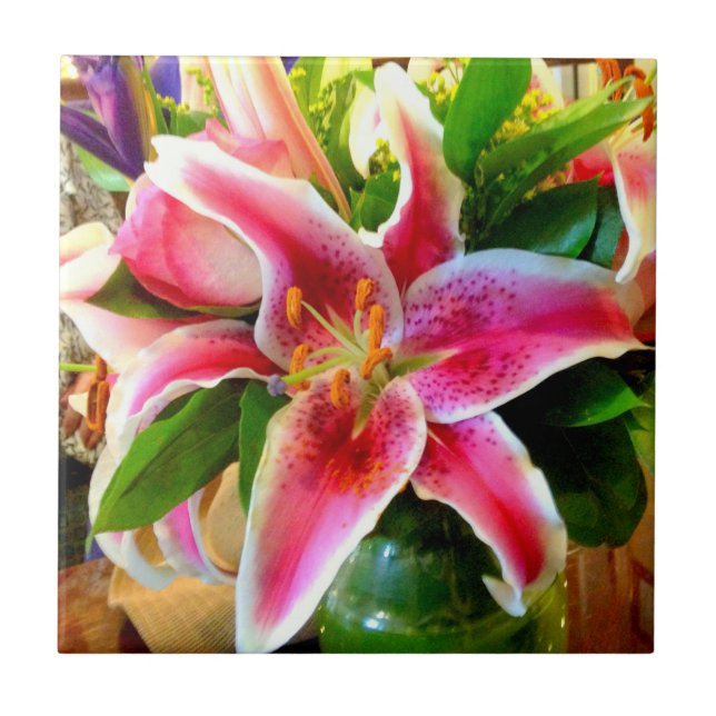 pink stargazer lily tile (Front)