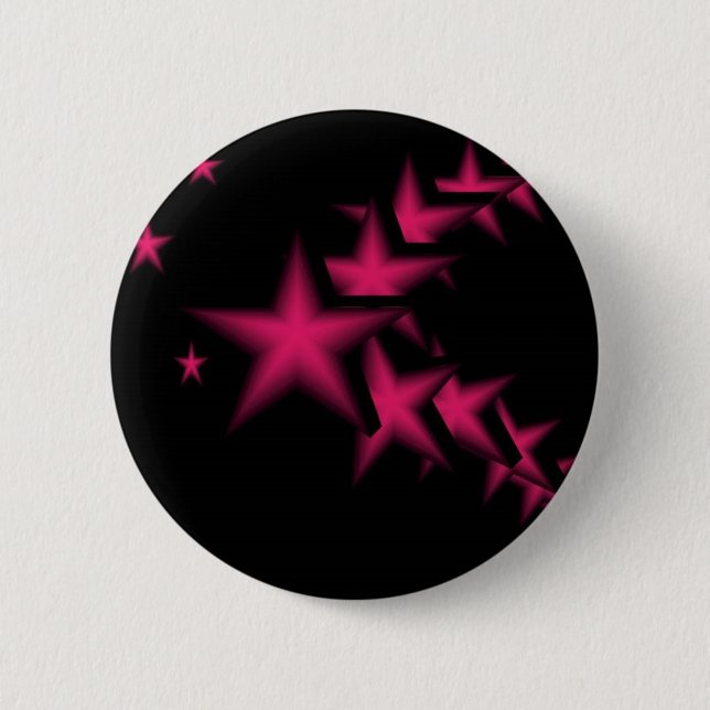 Pink stars 6 cm round badge (Front)