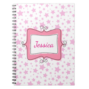 Pink Stars Doodle Frame Notebook