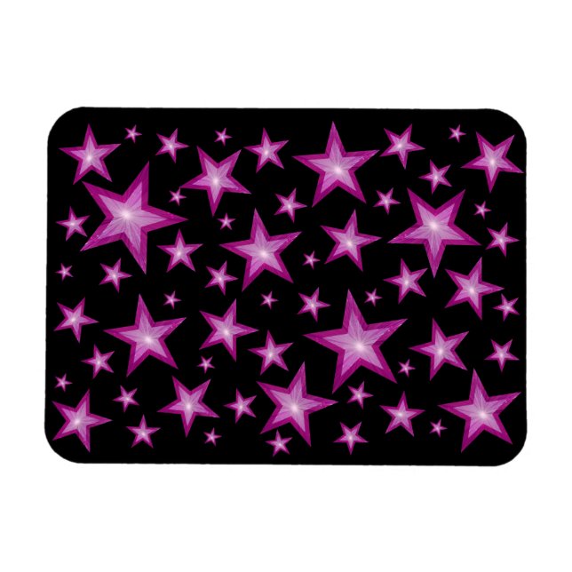 Pink Stars flexible magnet black (Horizontal)