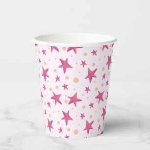 Pink Stars Girly Party Paper Cups