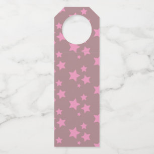 Pink Stars Modern design Bottle Tag