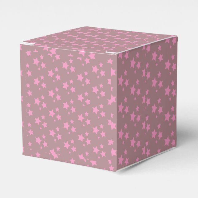 Pink Stars Modern design Paper Cups Favour Box (Front Side)