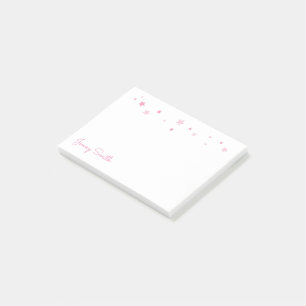 Pink Stars Personalised Post-it Notes