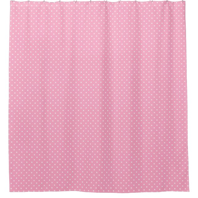Pink Stars Shower Curtain (Front)